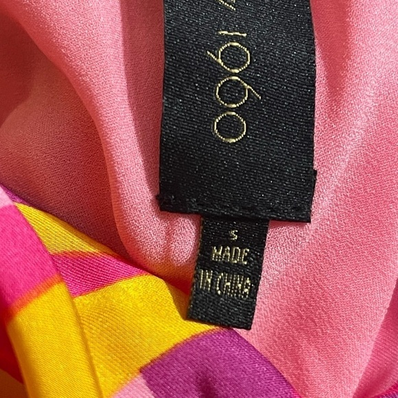 House Of Harlow 1960 Strapless Midi Maxi Dress Orange Pink Psychedelic Small - Picture 8 of 13